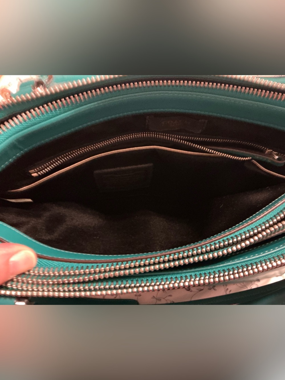 Coach Medium Borough Crossbody Satchel in Rich Teal - Picture 8 of 15